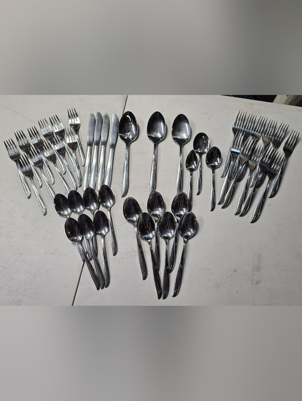 45 Pc. Oneida TWIN STAR Atomic Community Stainless Flatware Serving Utensil MCM